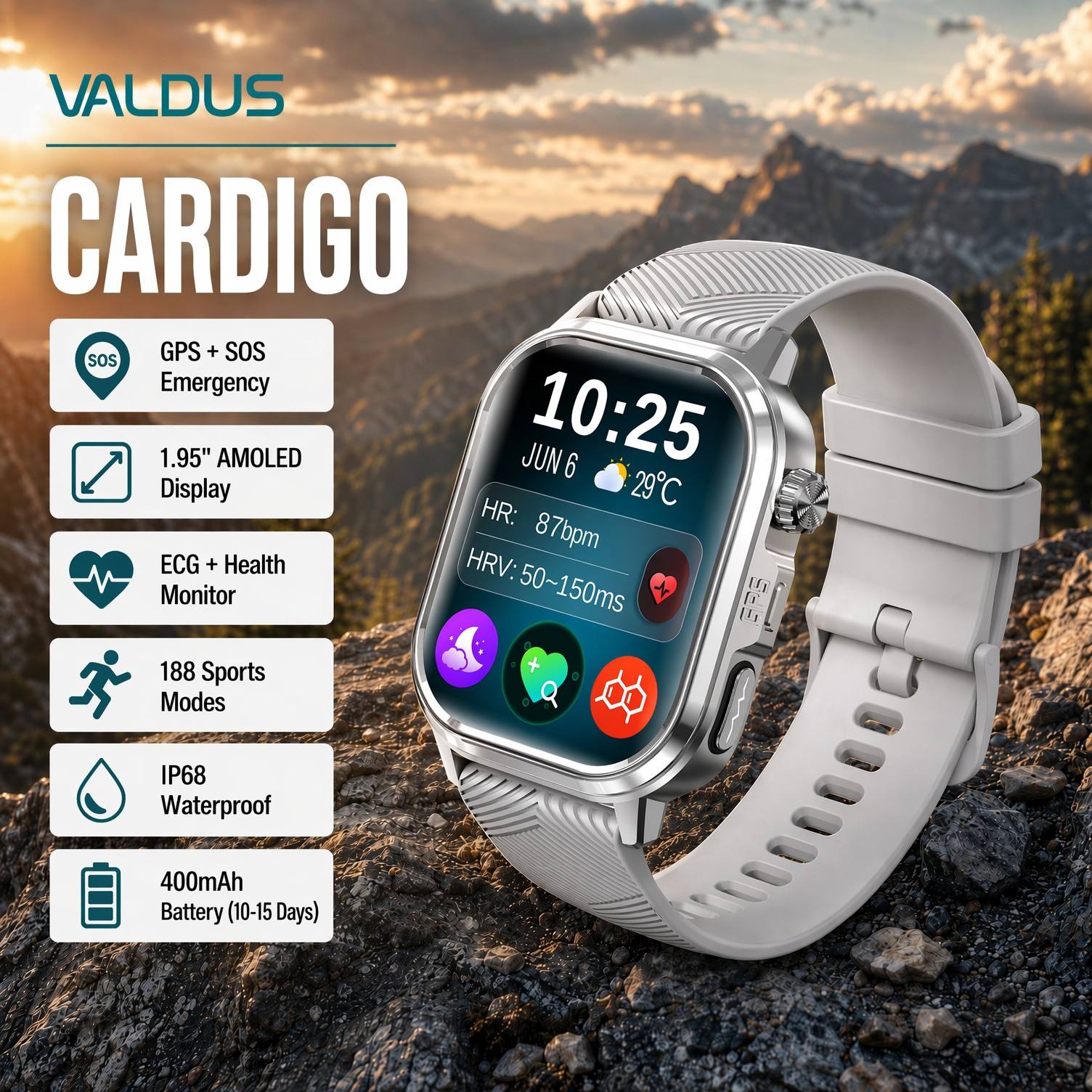 Smart Watch - Умные часы VALDUS CARDIGO для мужчин