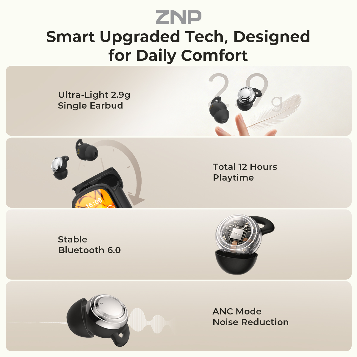 Наушники ZNP P04 для сна с акт – обзор и цена Headphones Wireless